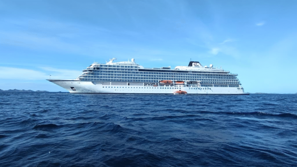 Cruise Ship On Komodo Island of Komodo National Park