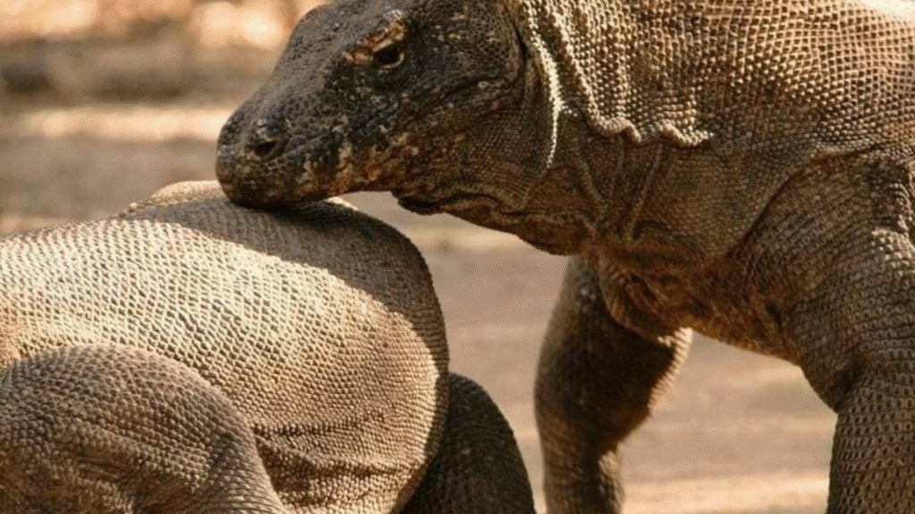 코모도 국립공원 내 코모도 섬에 있는 코모도 드래곤