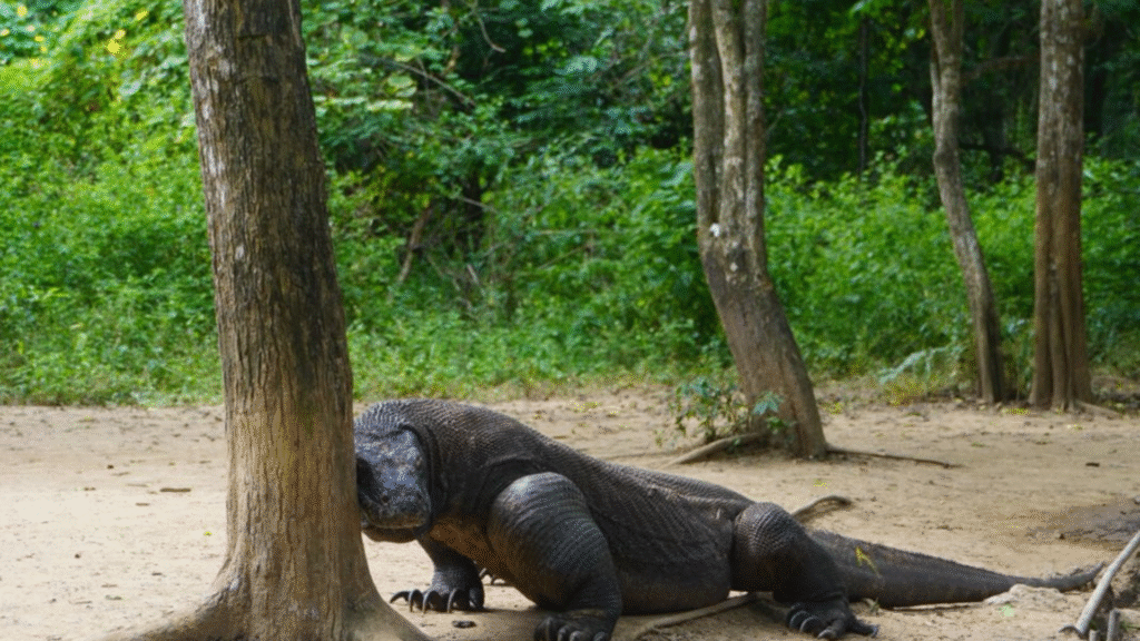 Dragon de Komodo sur l'île de Komodo, dans le parc national de Komodo